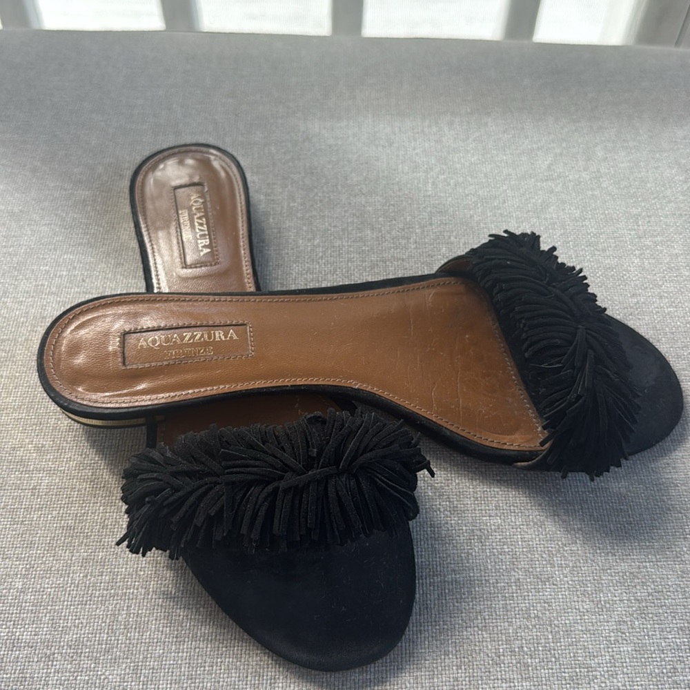 * AQUAZZURA Suede Wild Thing Slide Flats - Picture 4 of 8